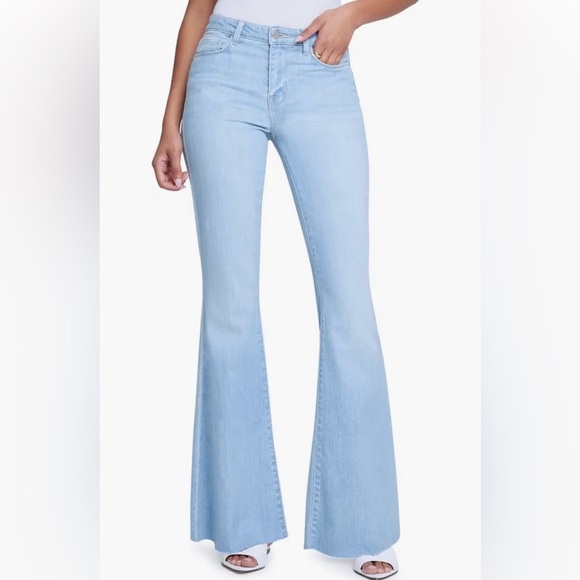 L'AGENCE Sera High Rise Jean Flared Bell Bottom Jeans Blue Cloud Chic Size 25 - Picture 11 of 11